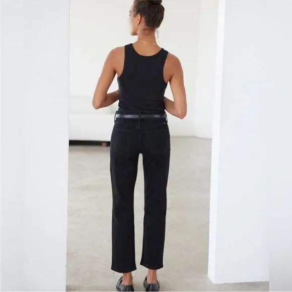 AYR The Frenchie Black Mid Rise Crop Jeans